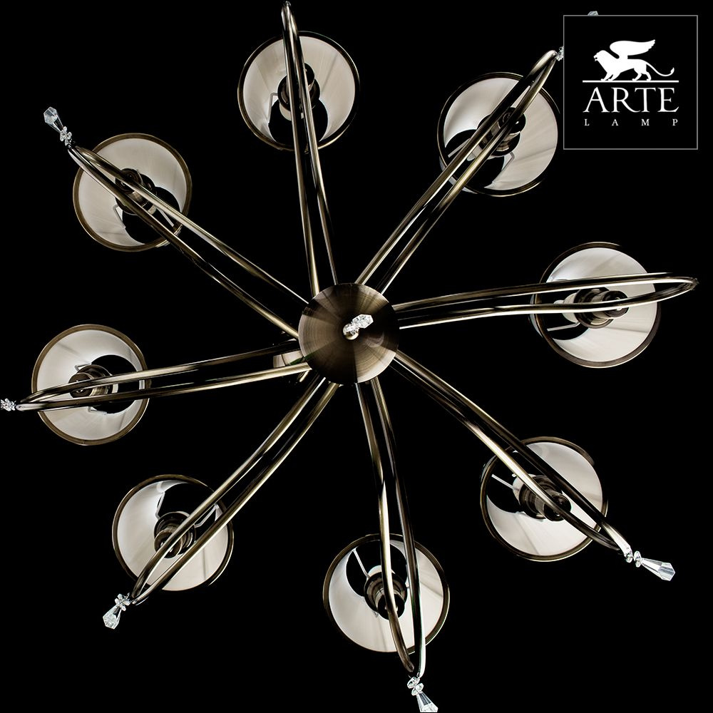 Подвесная люстра с абажуром из ткани Arte Lamp Logico A1035LM-8AB