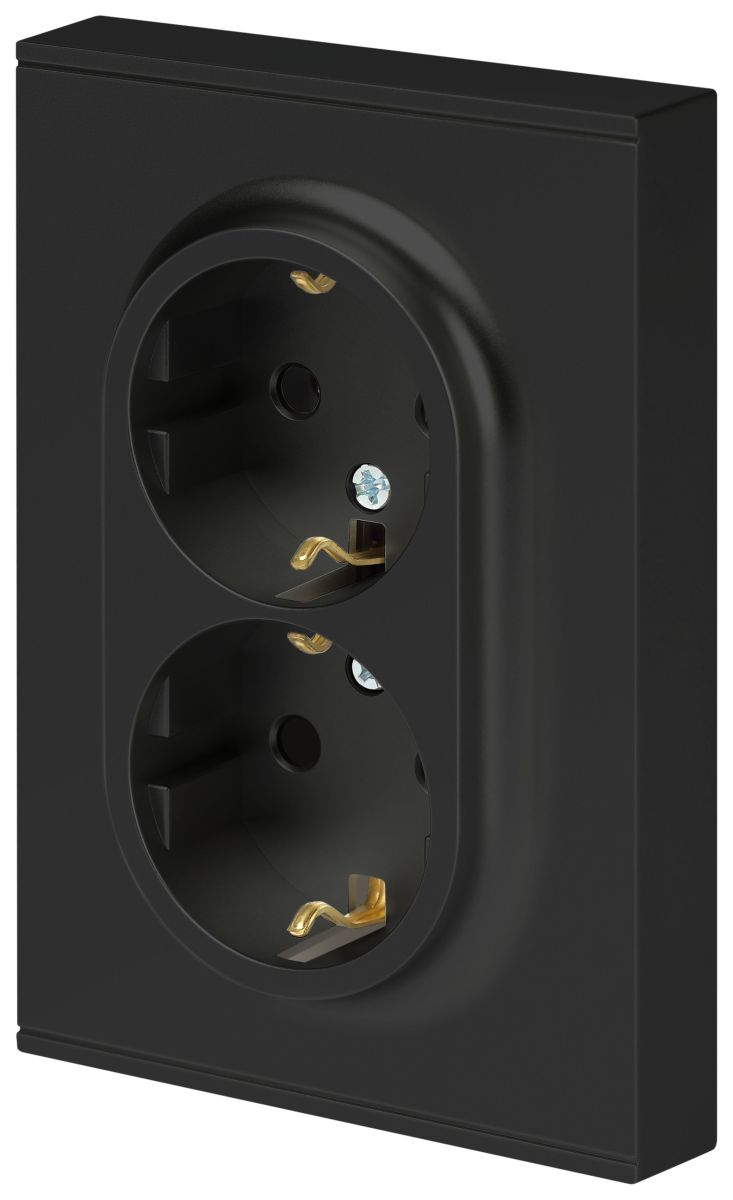 Розетка Эра Arktik 16-2104-05 двойная с заземлением 2X2P+E Schuko 16А-250В антрацит Б0070448