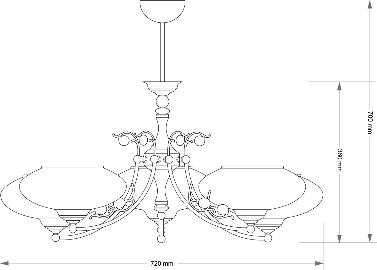 Подвесная люстра Kutek Casamia CAS-ZW-5 (P)
