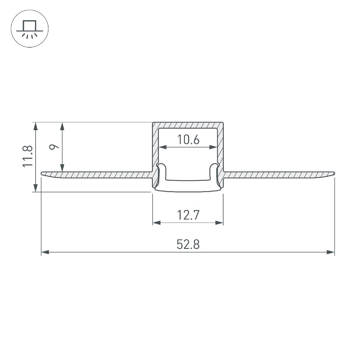 Профиль Arlight FANTOM-BENT-W12-TOP-2000 ANOD 040327