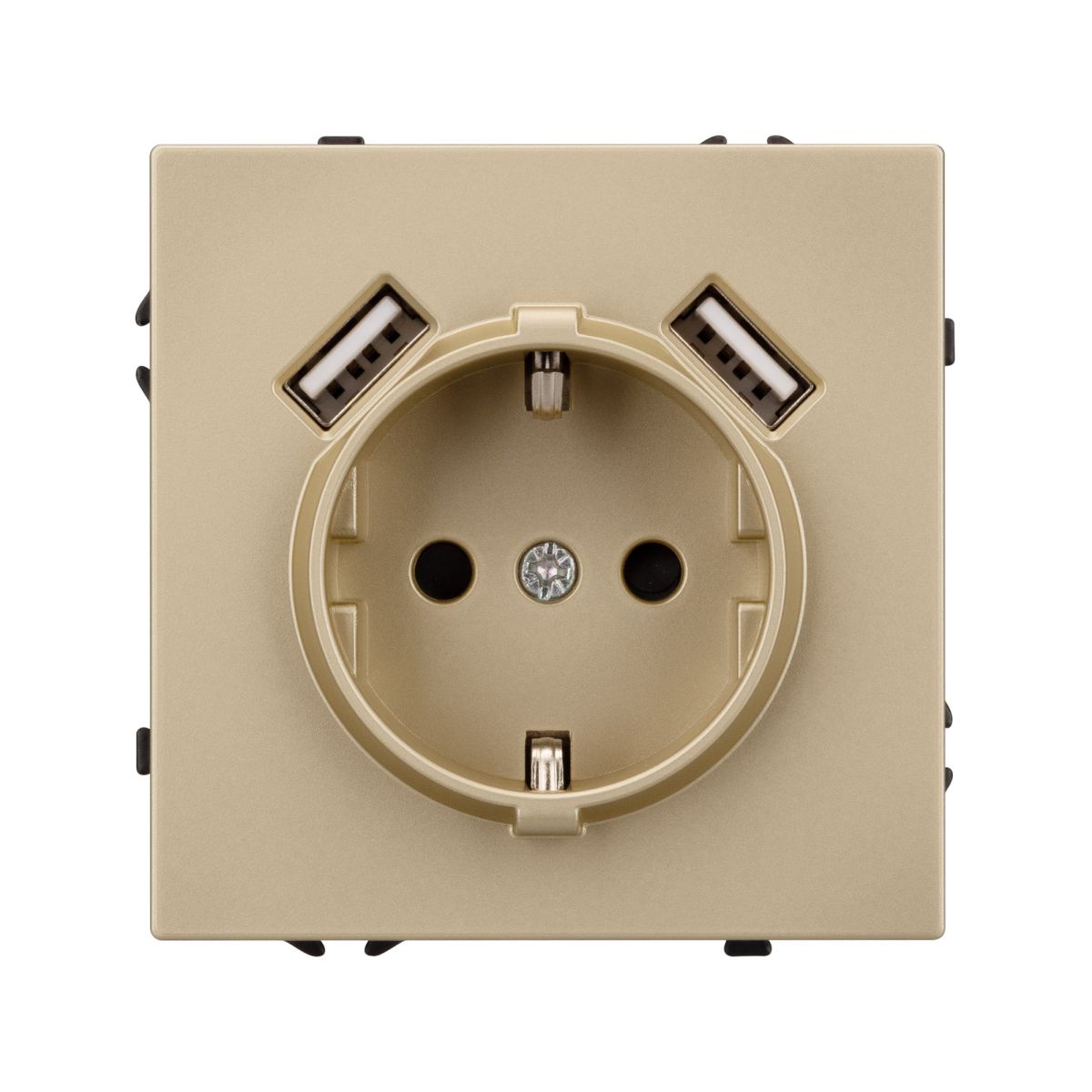 Розетка зк со шторками с USB тип А+А софт-тач золотой песок Arlight SCT-MUAA-SFPL-GD (250V, 16A) 054290(1)