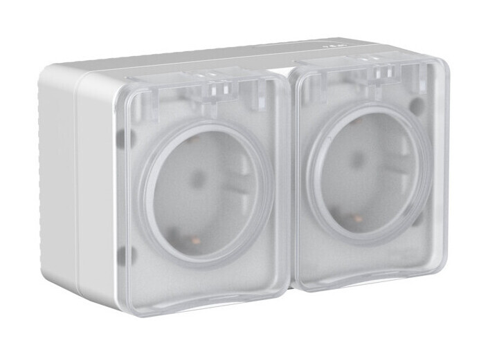 Розетка двойная с/з со шт.16А Systeme Electric AtlasDesign Profi54 Наруж ATN543026