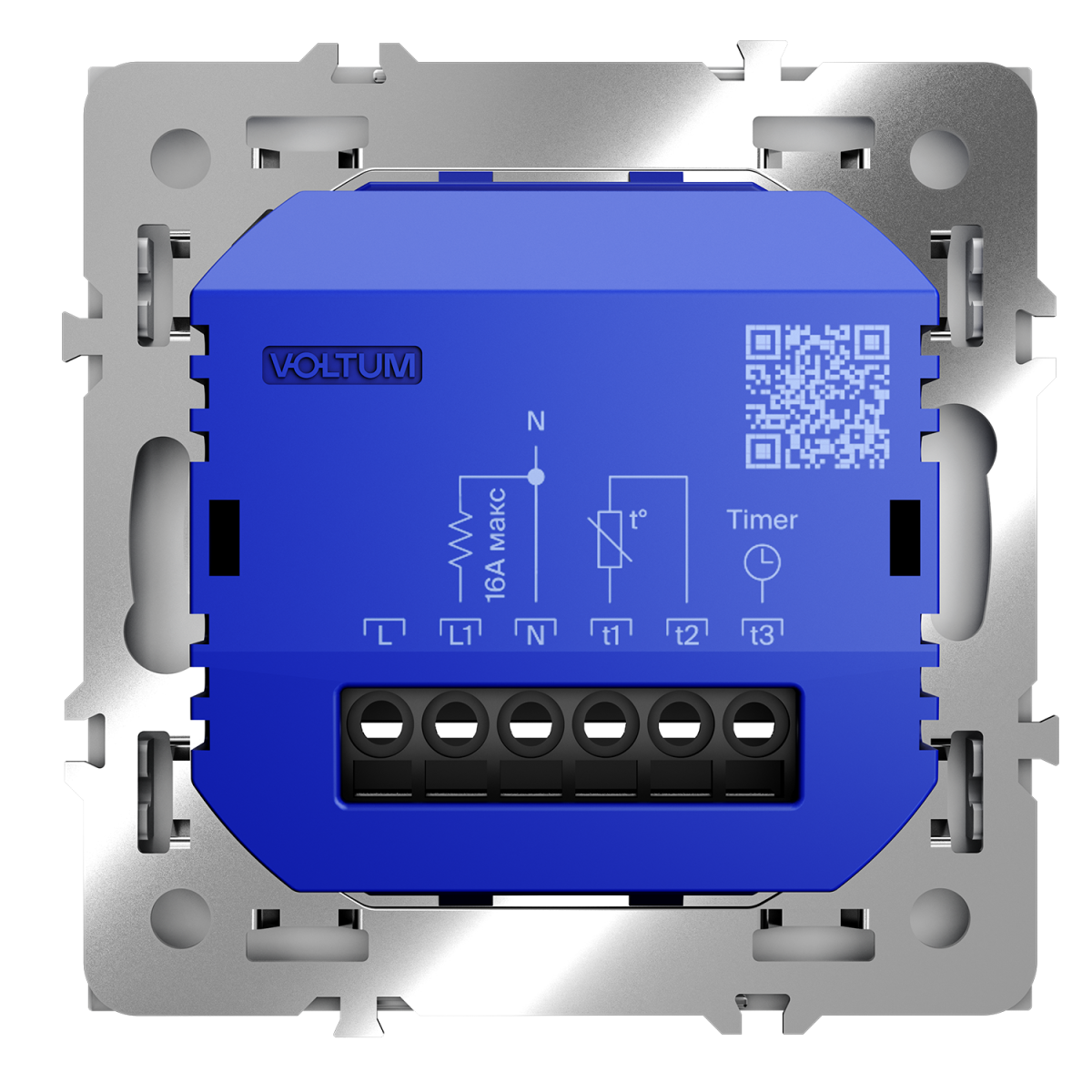 Терморегулятор электронный Voltum S70 с индикацией и датчиком, для теплого пола, (серый) VLS070116