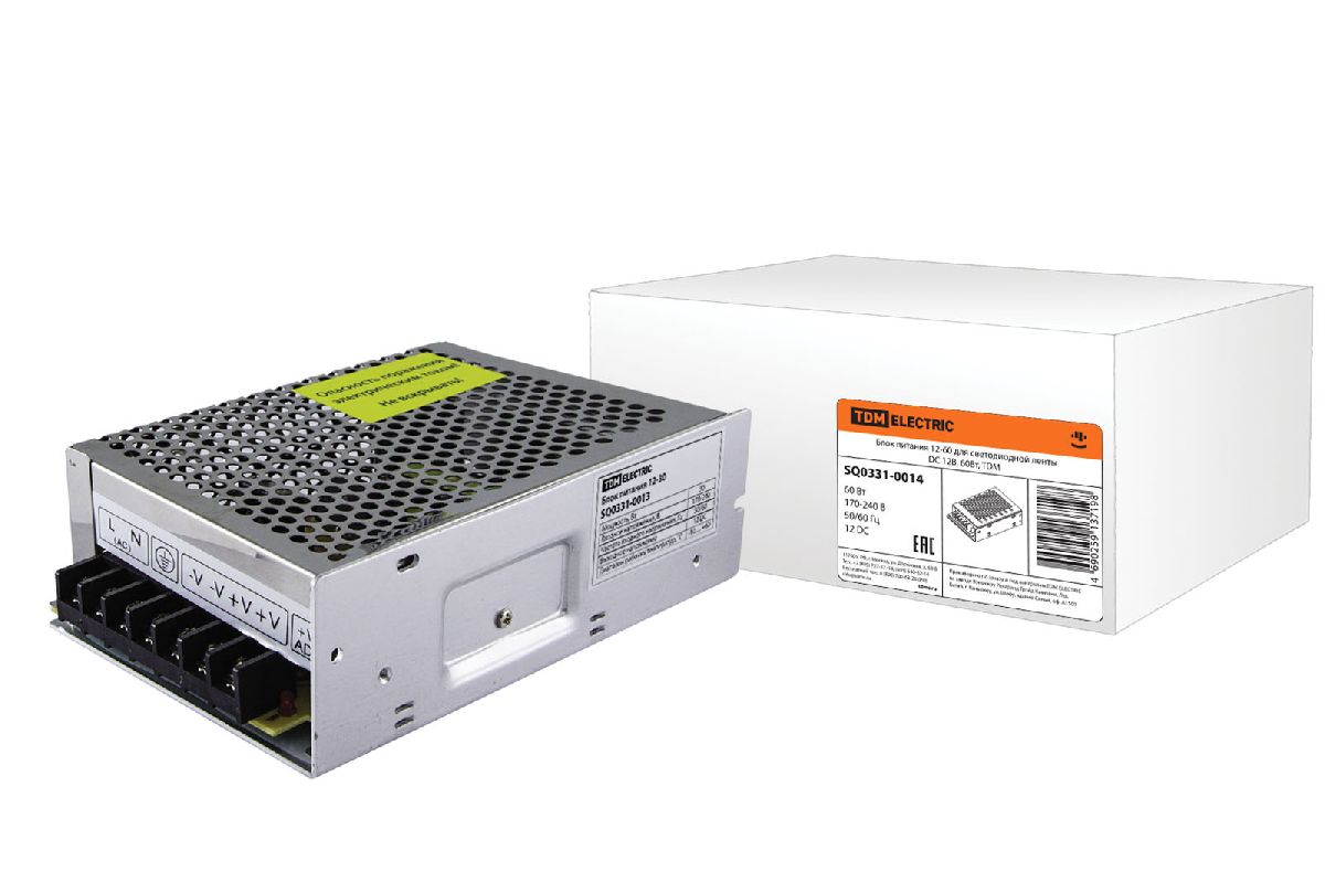 Блок питания TDM Electric 60Вт DC12В 5A IP20 SQ0331-0014