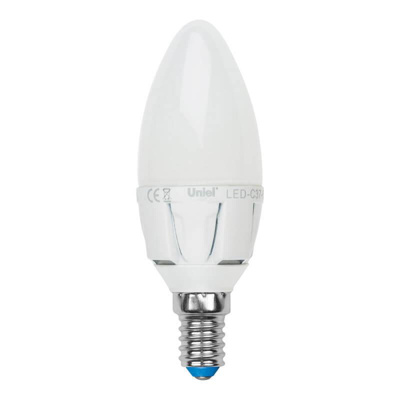 Лампа светодиодная Uniel E14 7W 4000K свеча матовая LED-C37 7W/NW/E14/FR PLP01WH Набор из 5штук UL-00008088