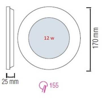 Встраиваемый светильник Horoz Electric SLIM-12 056-003-0012 12W 6400K HRZ00002339