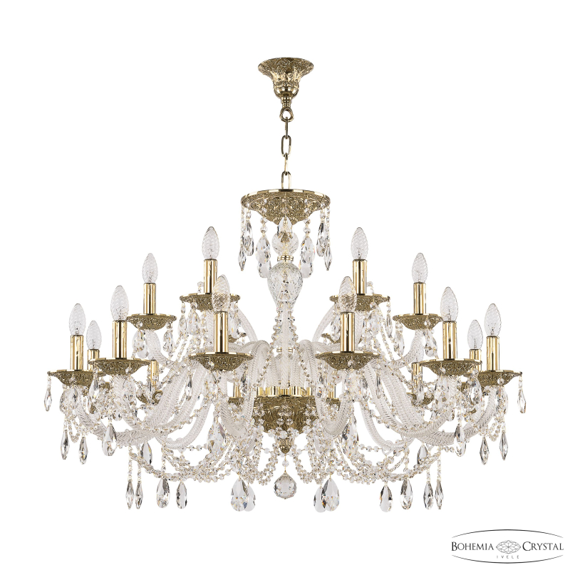 Подвесная люстра Bohemia Ivele Crystal 1605/12+6/360 G