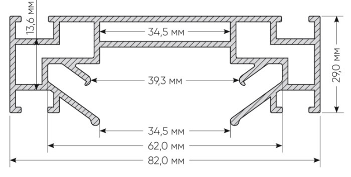 Профиль для шинопроводов Denkirs TR3000 TR3030-AL