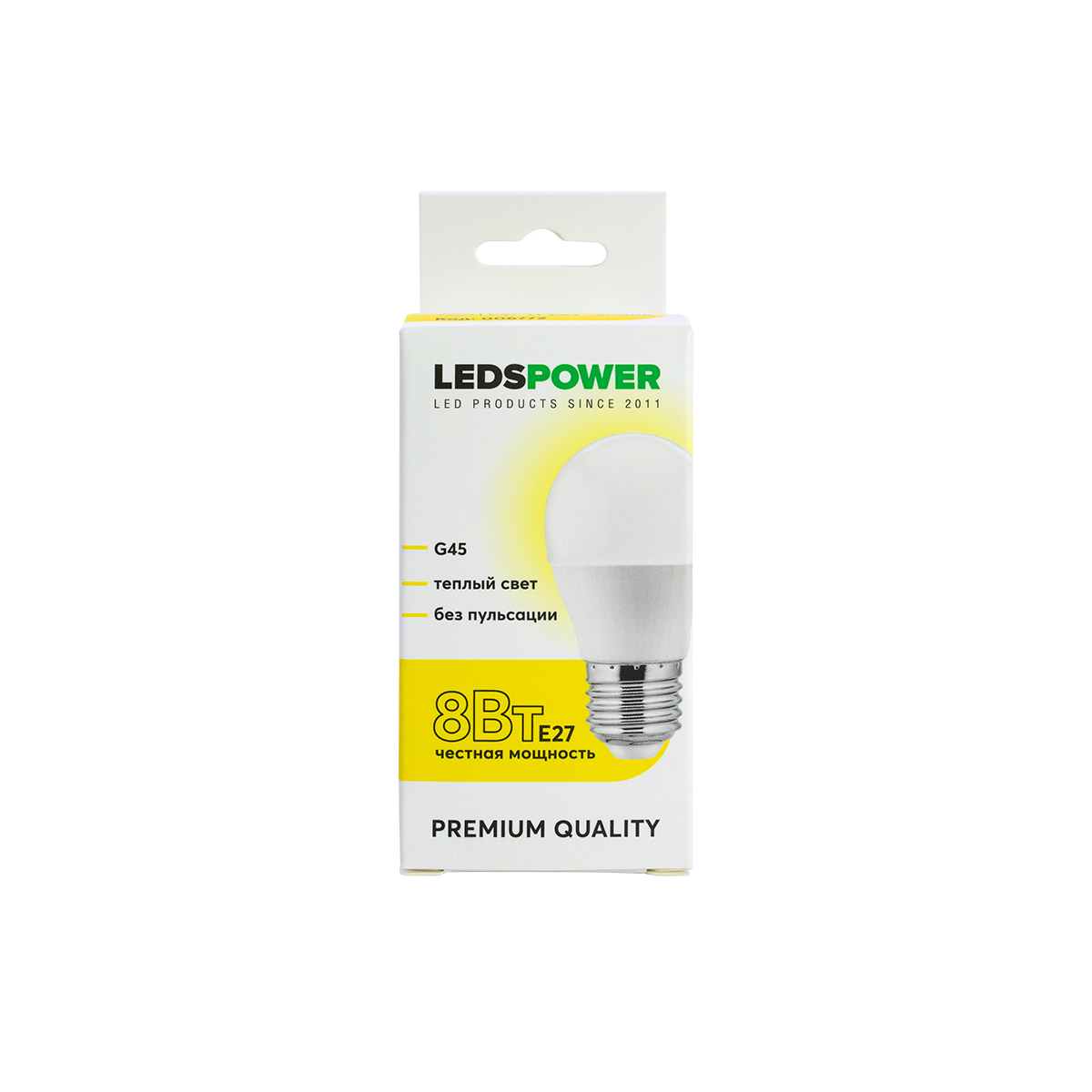 Светодиодная лампа LEDS POWER G45 E27 8Вт 3000К 006772