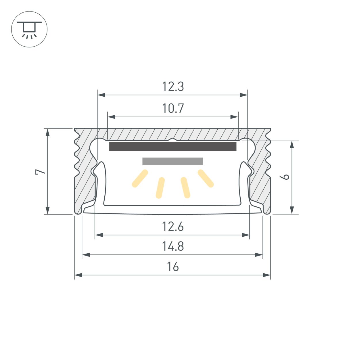 Профиль Arlight SL-SLIM-H7-2000 WHITE (BY) 061378
