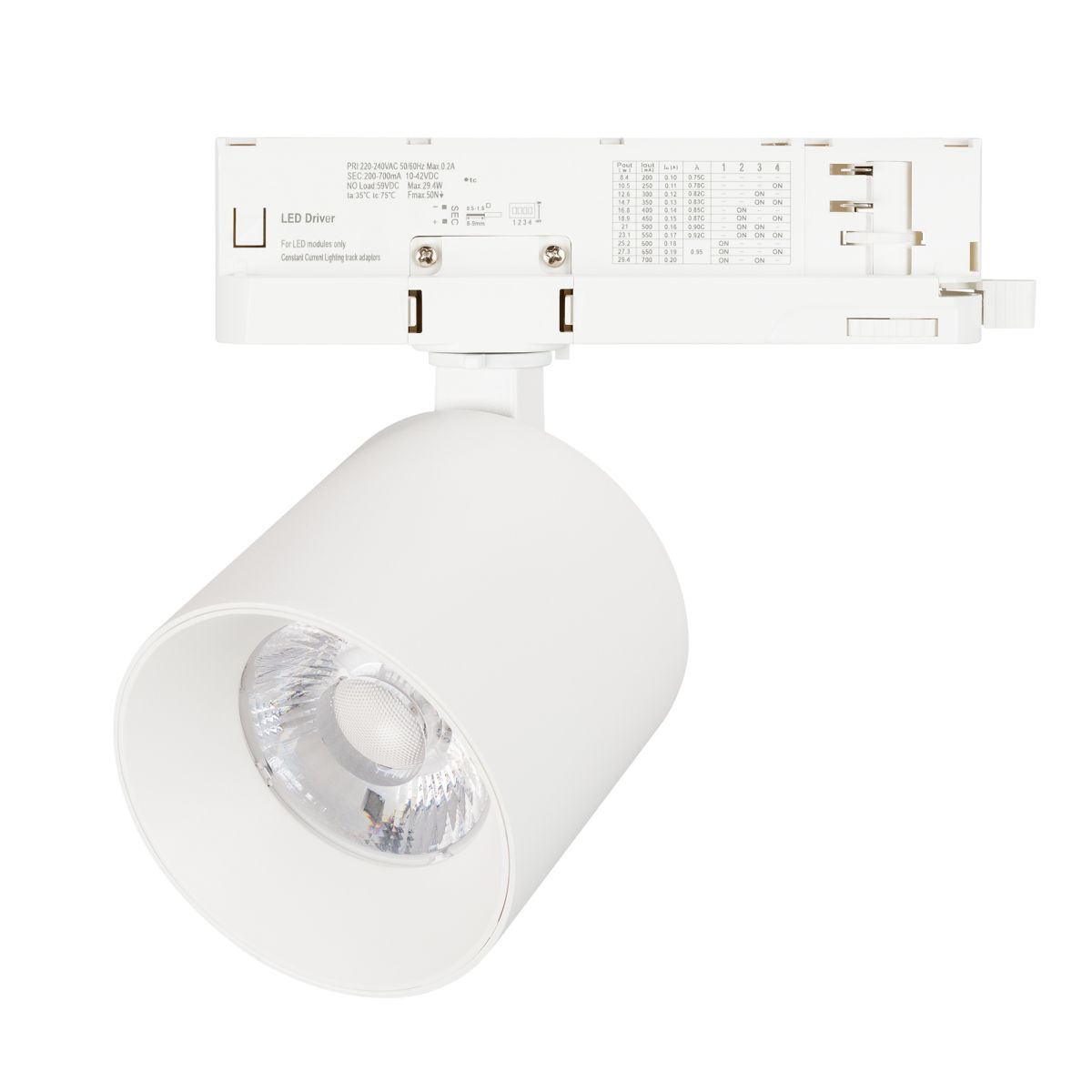 Трековый трехфазный светильник Arlight LGD-DYKE-4TR-R90-26W Day4000 (WH, 20 deg, 230V, DALI) (IP20 Металл) 058693