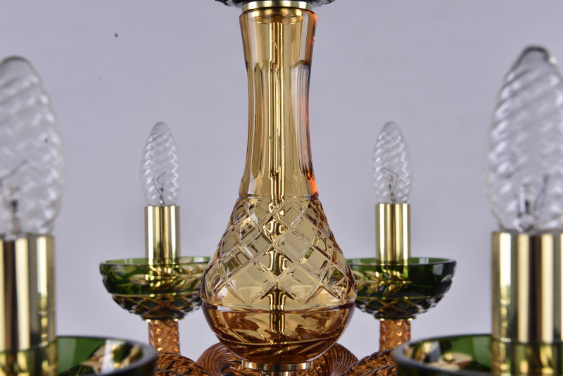 Подвесная люстра Bohemia Ivele Crystal 1309/8/200 G Am/Amber-Green/H-1J