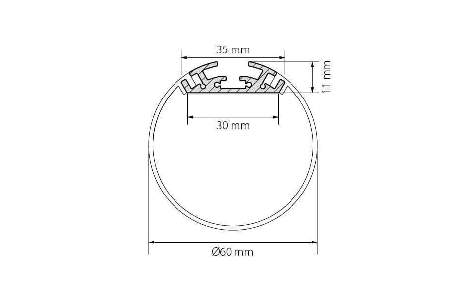 Профиль Arlight SL-ROUND-D60-2000 ANOD 019286