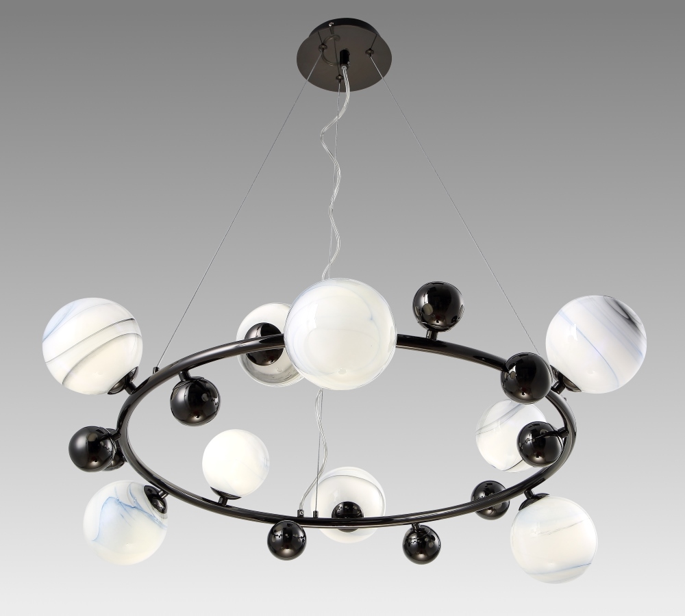 Подвесная люстра Crystal Lux Salvadore SALVADORE SP9H BLACK CHROMIUM