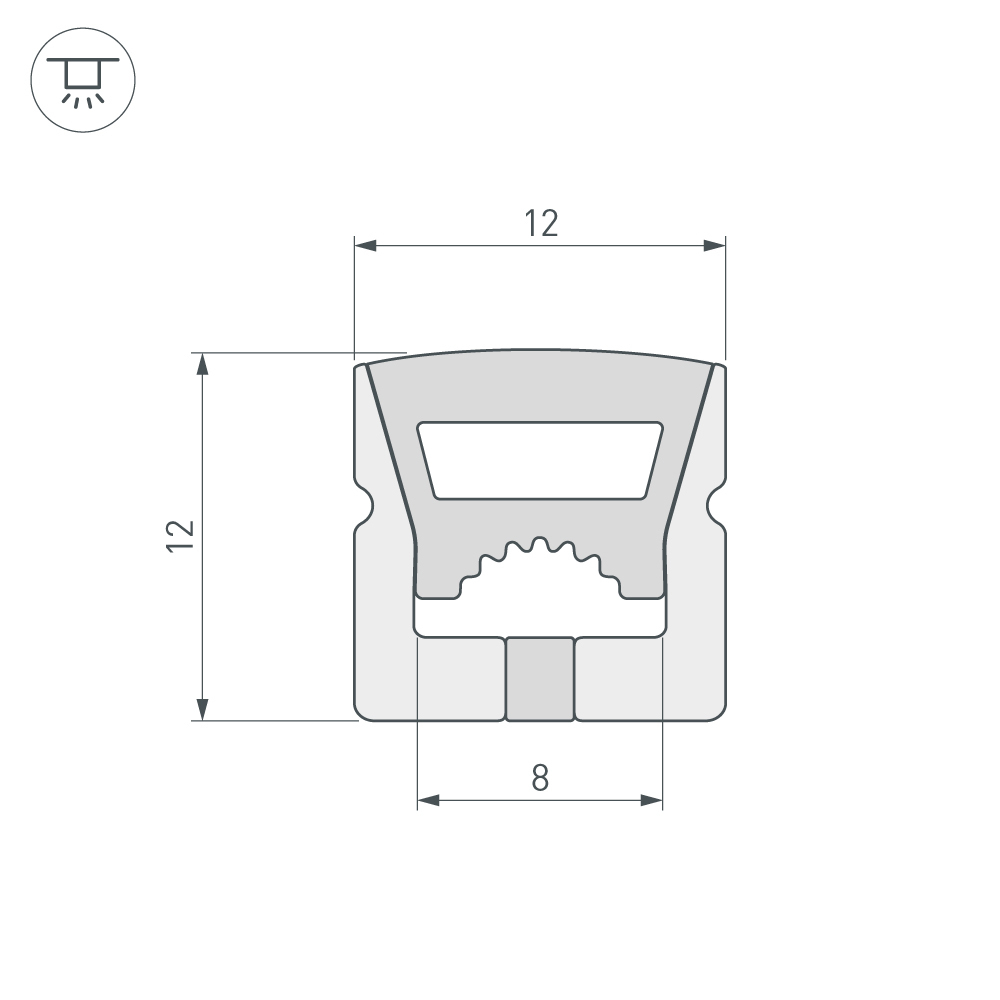 Силиконовый профиль Arlight WPH-FLEX-1212-TOP-S8-10m WHITE 040829