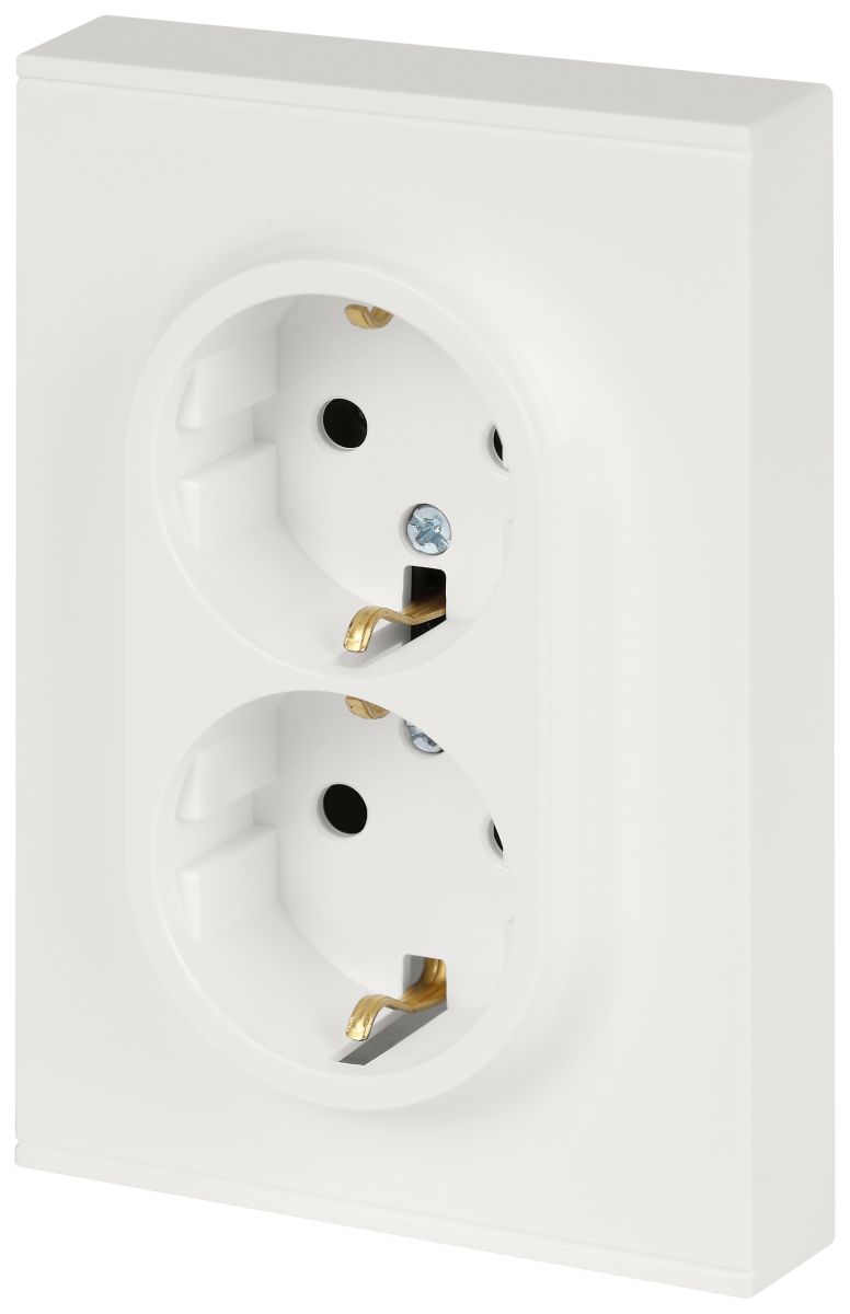 Розетка Эра Arktik 16-2104-08 двойная с заземлением 2X2P+E Schuko 16А-250В белый матовый Б0070451