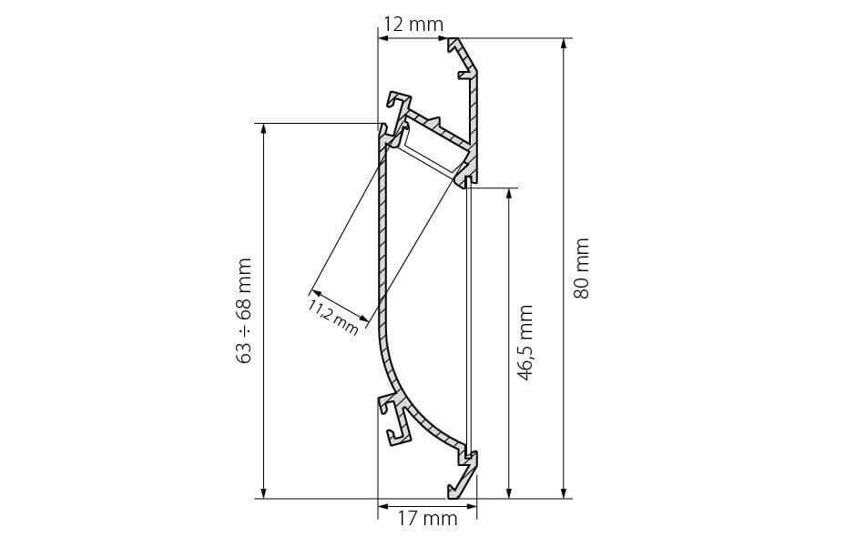 Профиль Arlight K-WALL-2000 ANOD 021716
