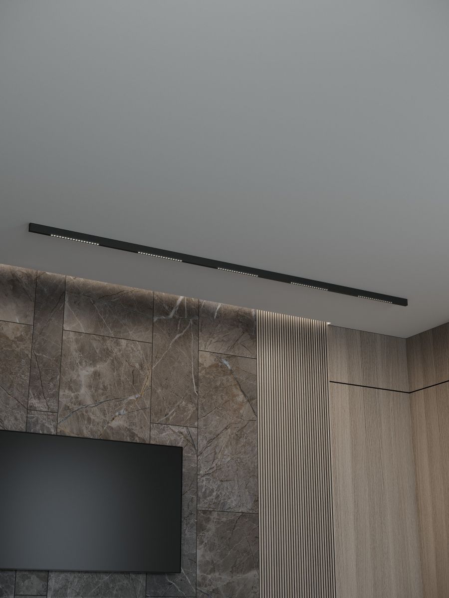 Трековая система со светильниками №2 трехфазная накладная Eldeko (48В, форма - прямая, 3м, 3000K) черная Hesby Lighting HSBL_kompl_E002_NI3B3K