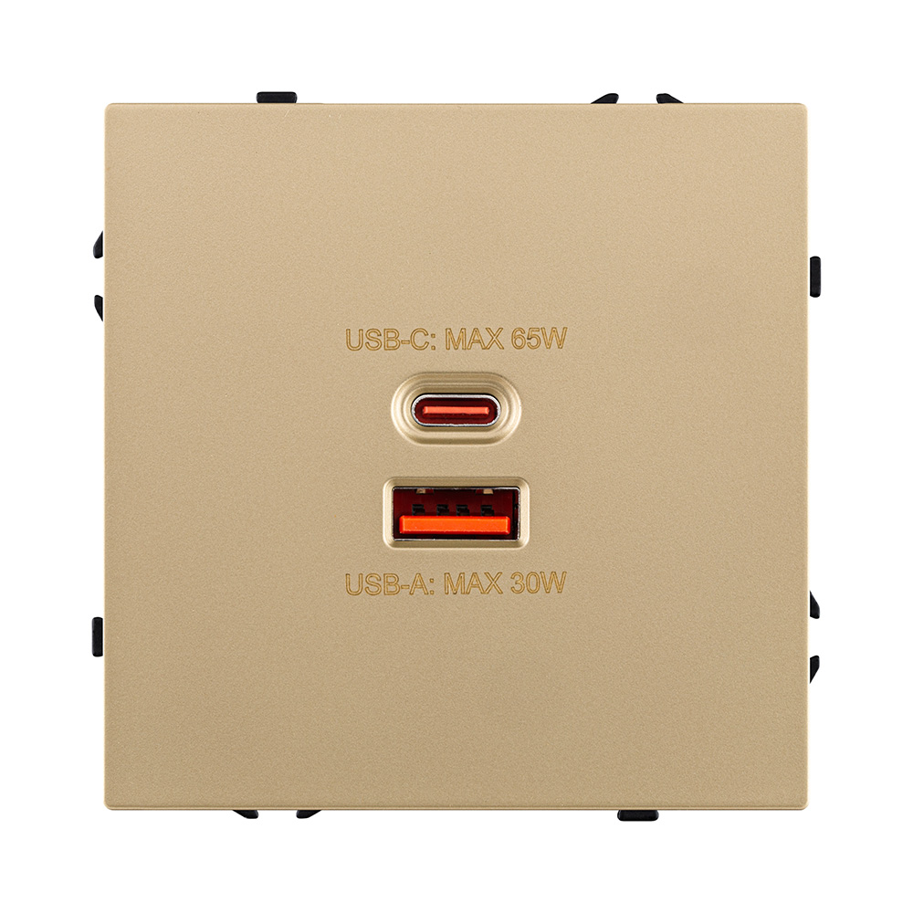 Розетка USB A+C 65W, золотой Kollinger Eclipse EC-024GD