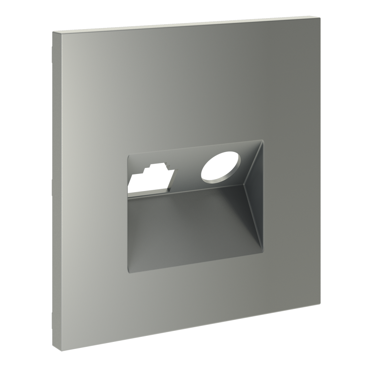 Накладка для розетки TV+RJ45 кат. 6 Voltum S70 (сталь) VLS002705