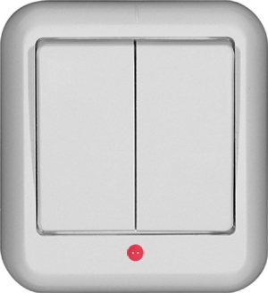 Выключатель 2-клавишный с подсветкой Schneider Electric Прима A56-007I-B