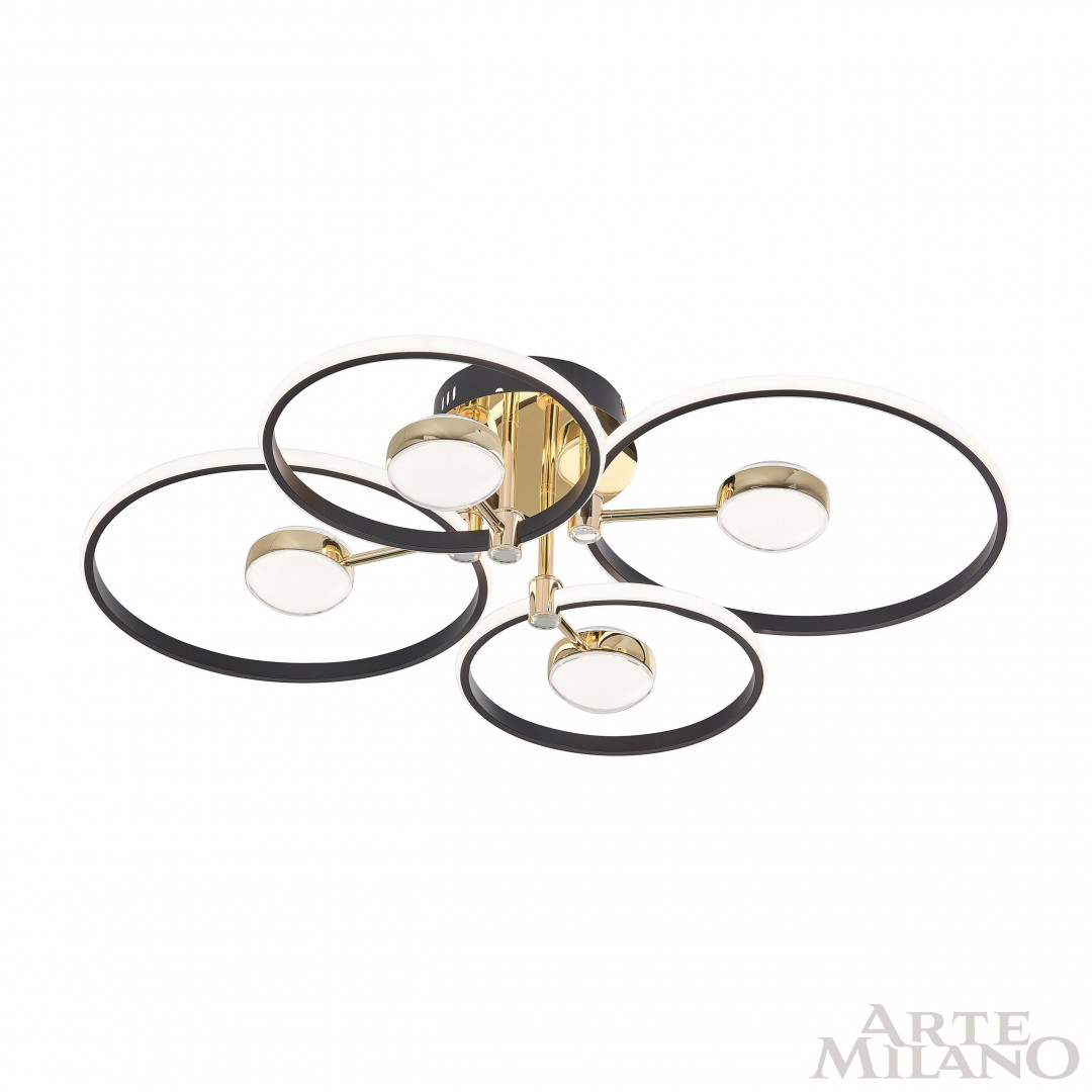 Потолочный светильник Arte Milano Ferrara 276140/4+4 BK/GD