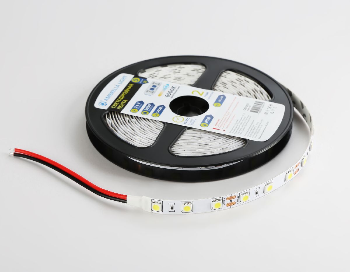 Светодиодная лента Ambrella Light Illumination 24В 5050 14,4Вт/м 6500K 5м IP20 GS4003