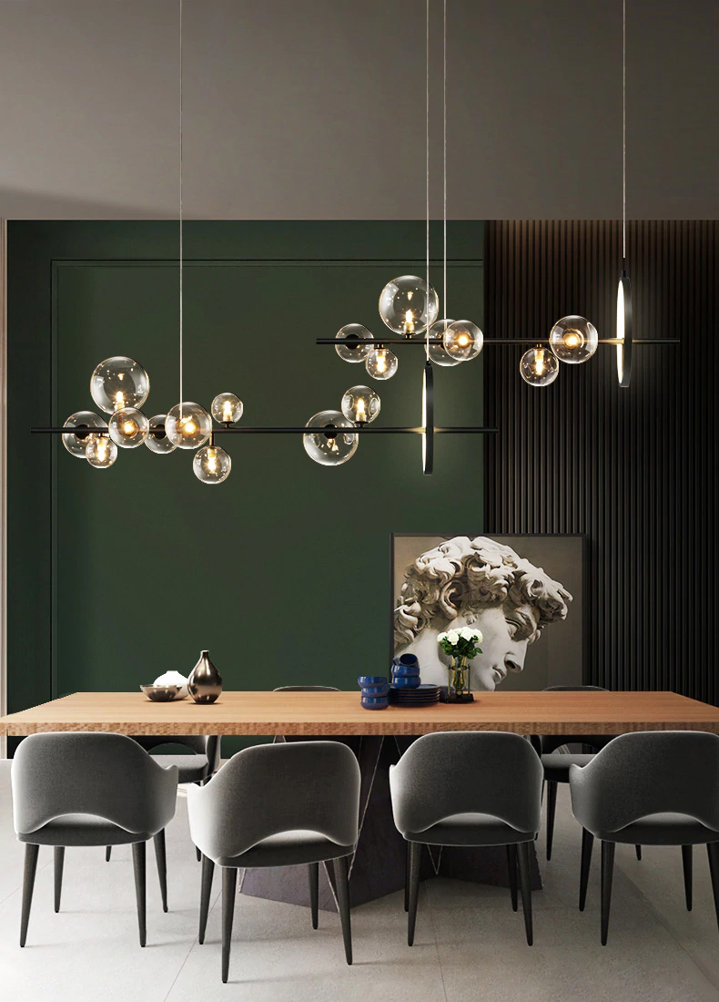 Подвесная люстра шар Delight Collection Art Deco Bubble KG1233P-10 black/clear