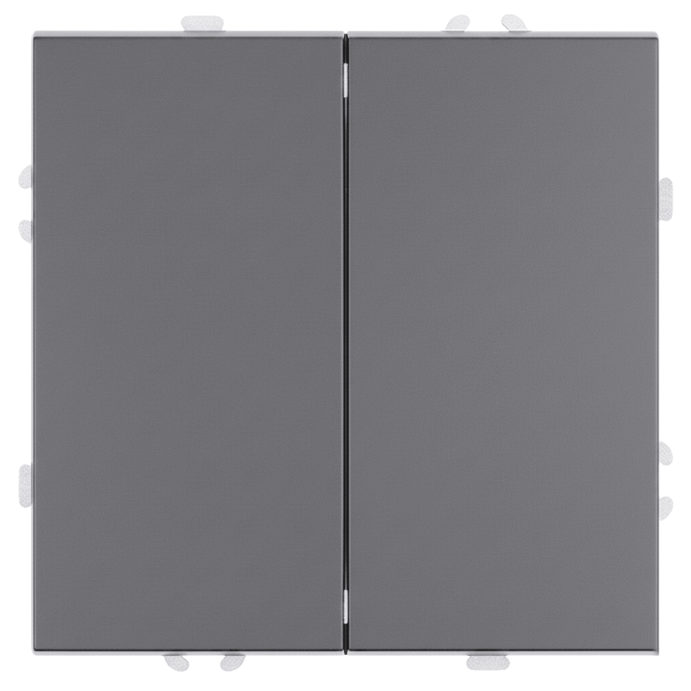 Выключатель 2-клавишный (механизм) СЗК Stekker Эмили 250В 10АRSW10-5104-10ZK платиново-серый soft touch 50239