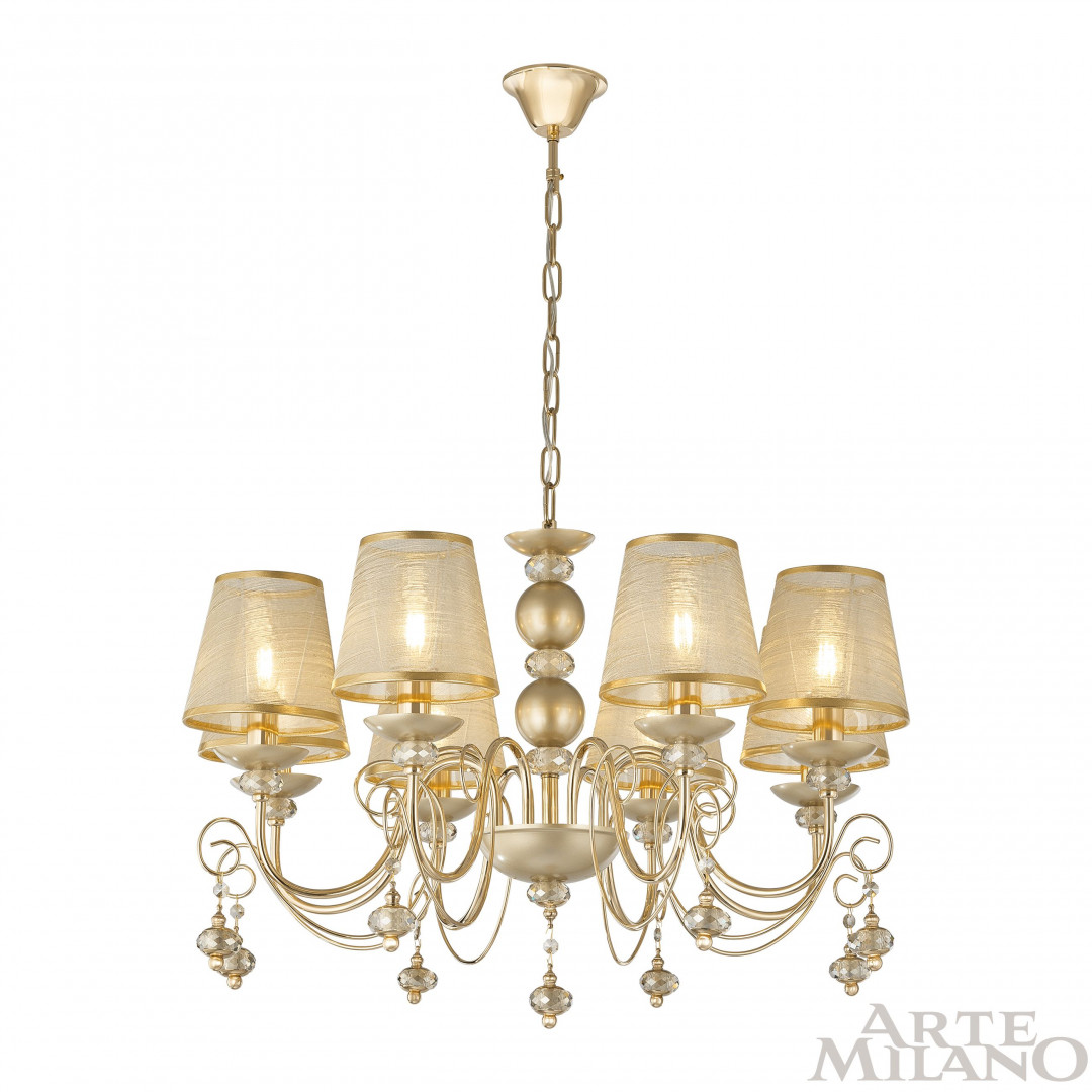 Подвесная люстра с тканевым абажуром Arte Milano 347620/8 FGD