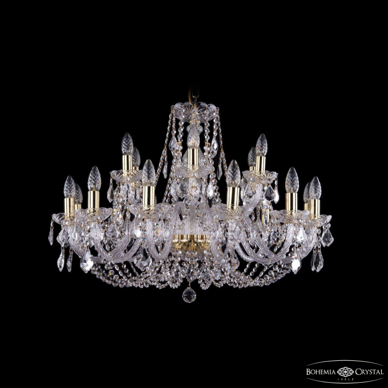Подвесная люстра Bohemia Ivele Crystal 1406/12+6/300 G Leafs