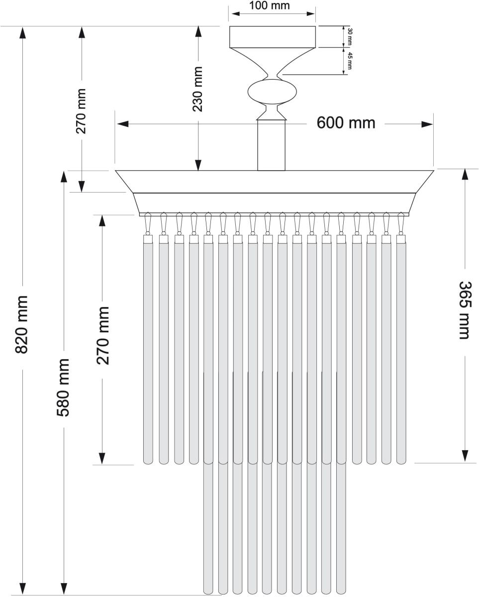 Люстра на штанге Kutek Fiore FIO-PL-9(P)600/270