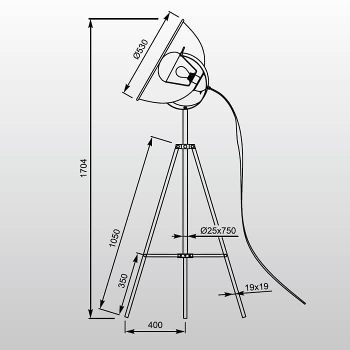 Торшер Zumaline ANTENNE TS-090522F-BK