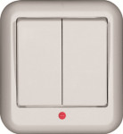 Выключатель 2-клавишный с подсветкой Schneider Electric Прима A56-007-B