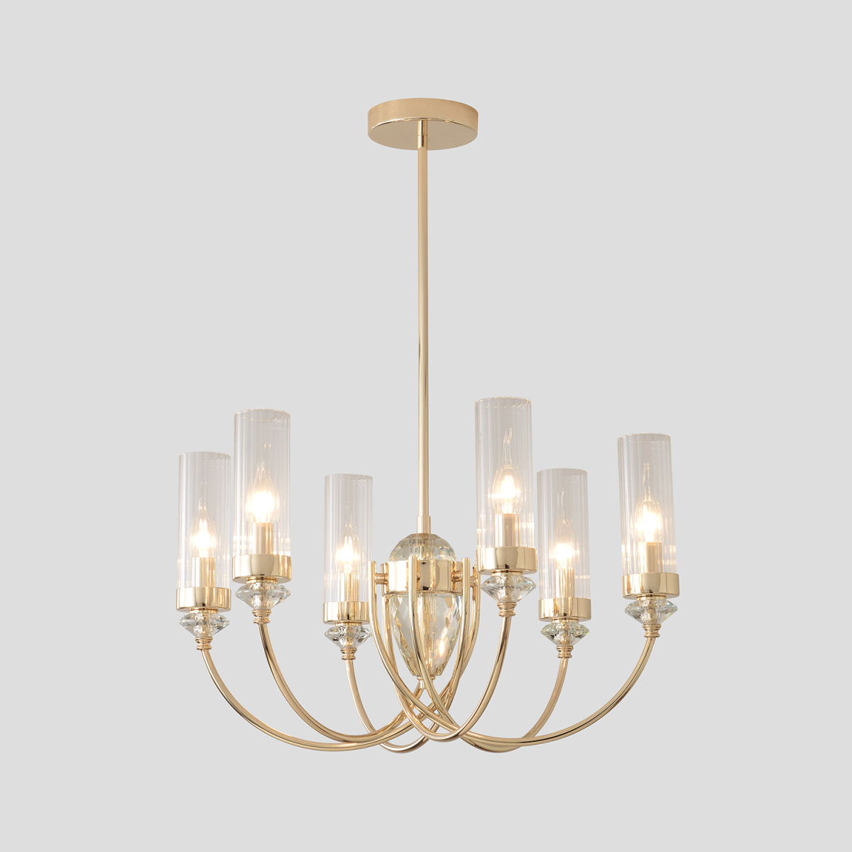 Люстра на штанге Crystal Lux SECRET SP6 GOLD