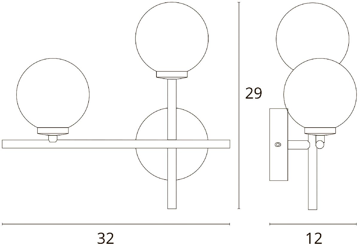 Бра в виде шара Arte Lamp Bolla-Piccolo A3988AP-2AB