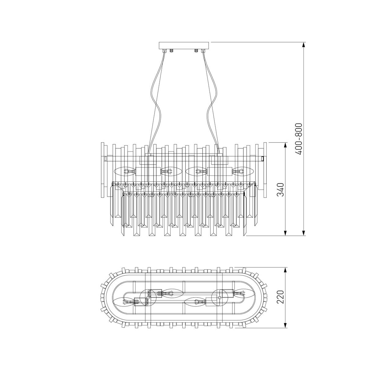 Подвесная люстра Bogates Piano 340/4 Strotskis Smart