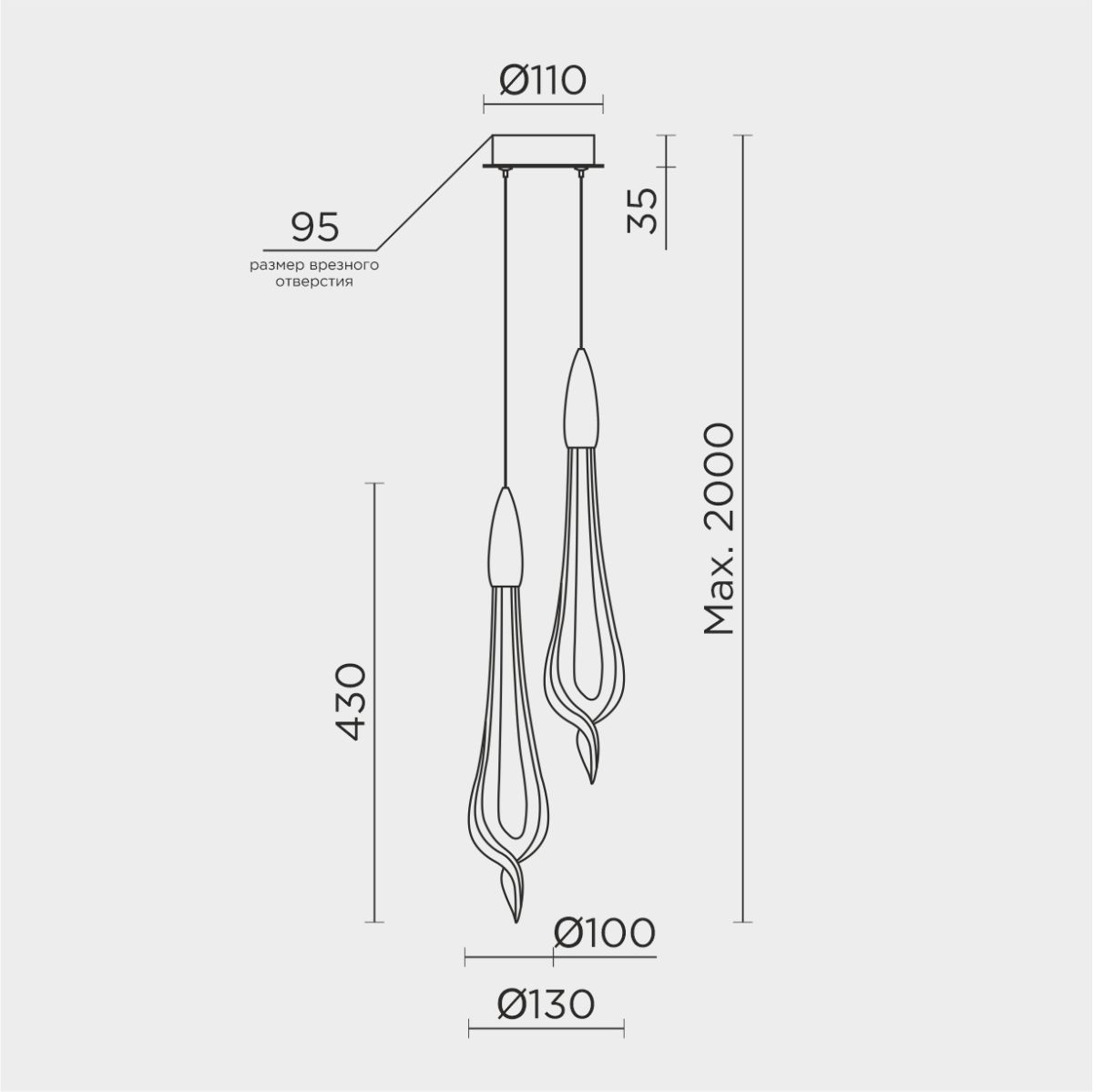 Подвесной светильник Modelux ML.89181.2 BS