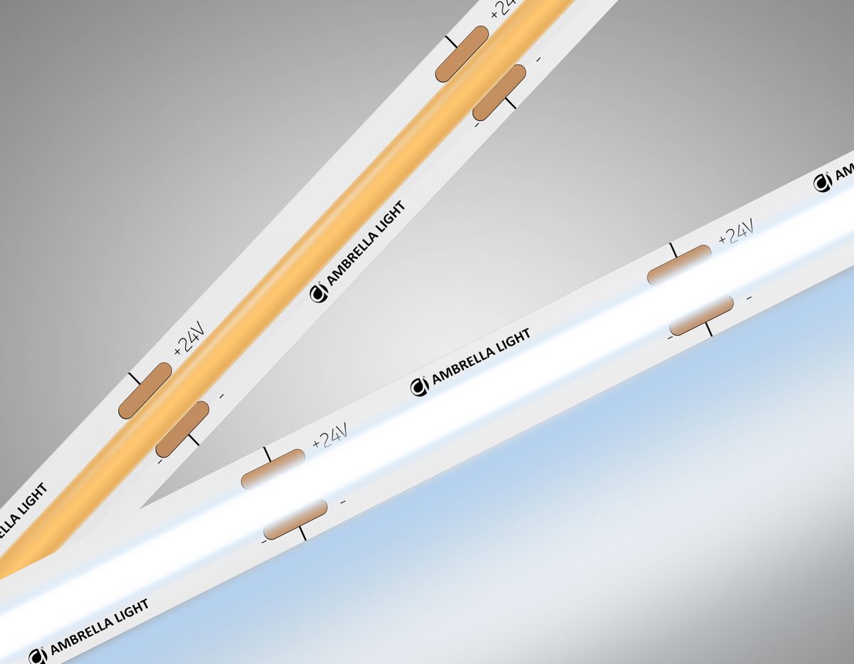 Светодиодная лента Ambrella Light Illumination COB 528Led/14W m/ 24V IP20 6500K/ 5m*10mm*2mm (2 конт.) GS4753