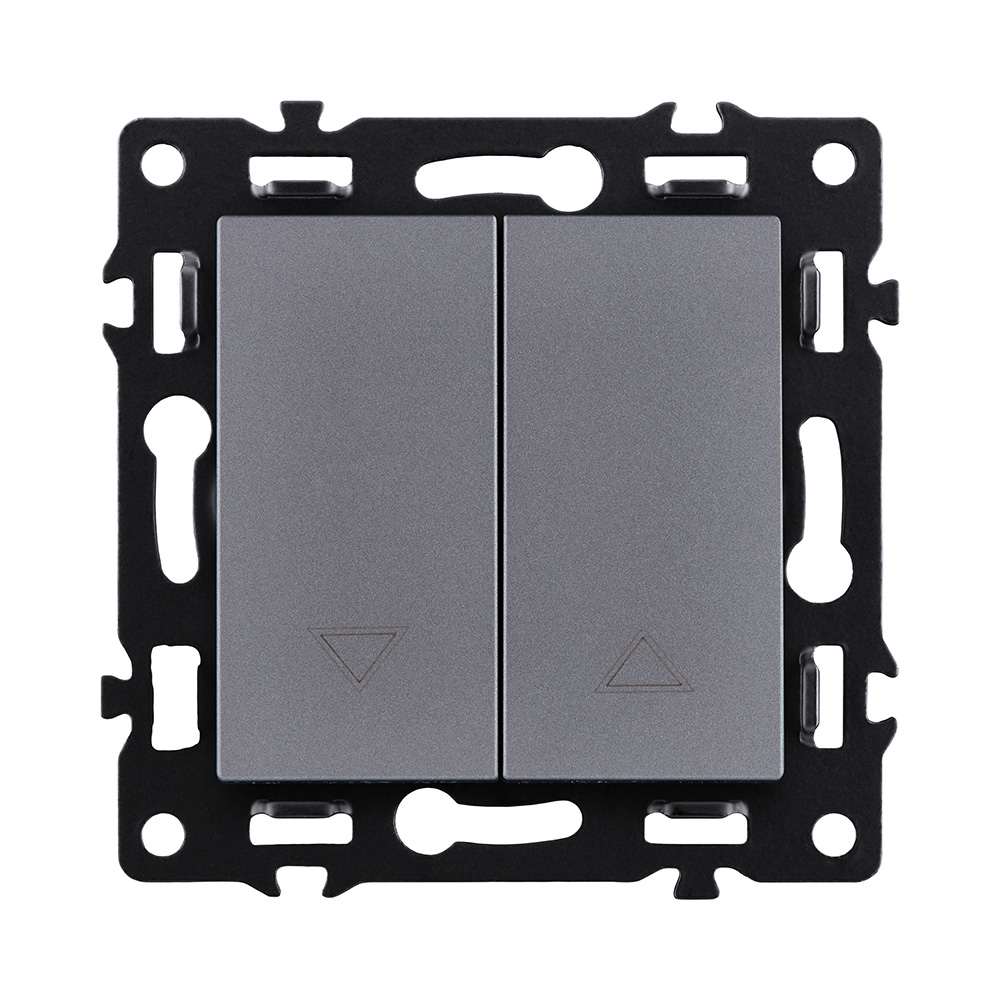 Механизм управления жалюзи 2-клавишный, серый Kollinger Asthetik AS-013GY