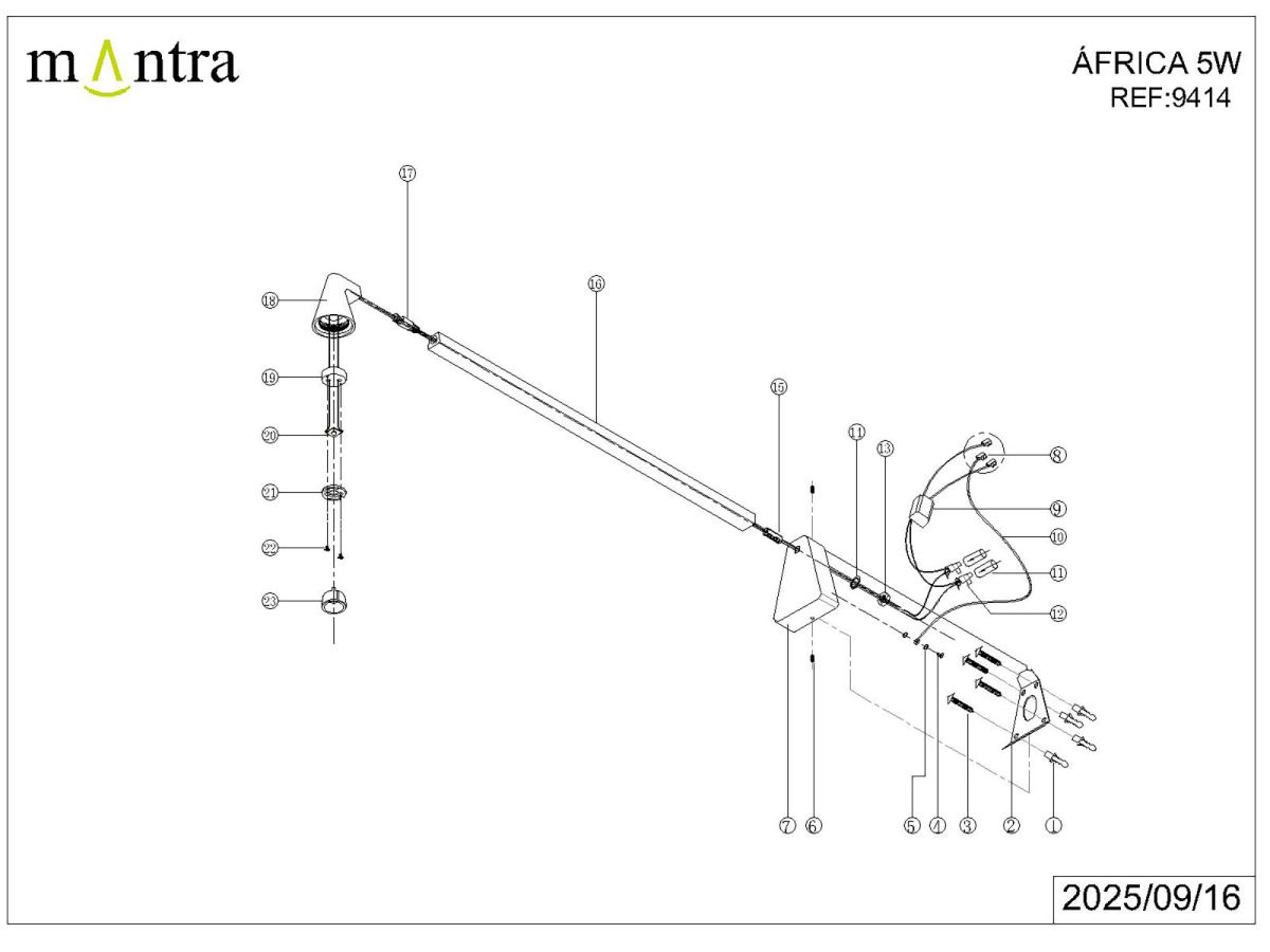 Настенный светильник Mantra Africa 9414