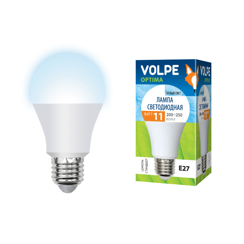 Лампа светодиодная (UL-00000960) Volpe E27 11W 4000K матовая LED-A60-11W/NW/E27/FR/O
