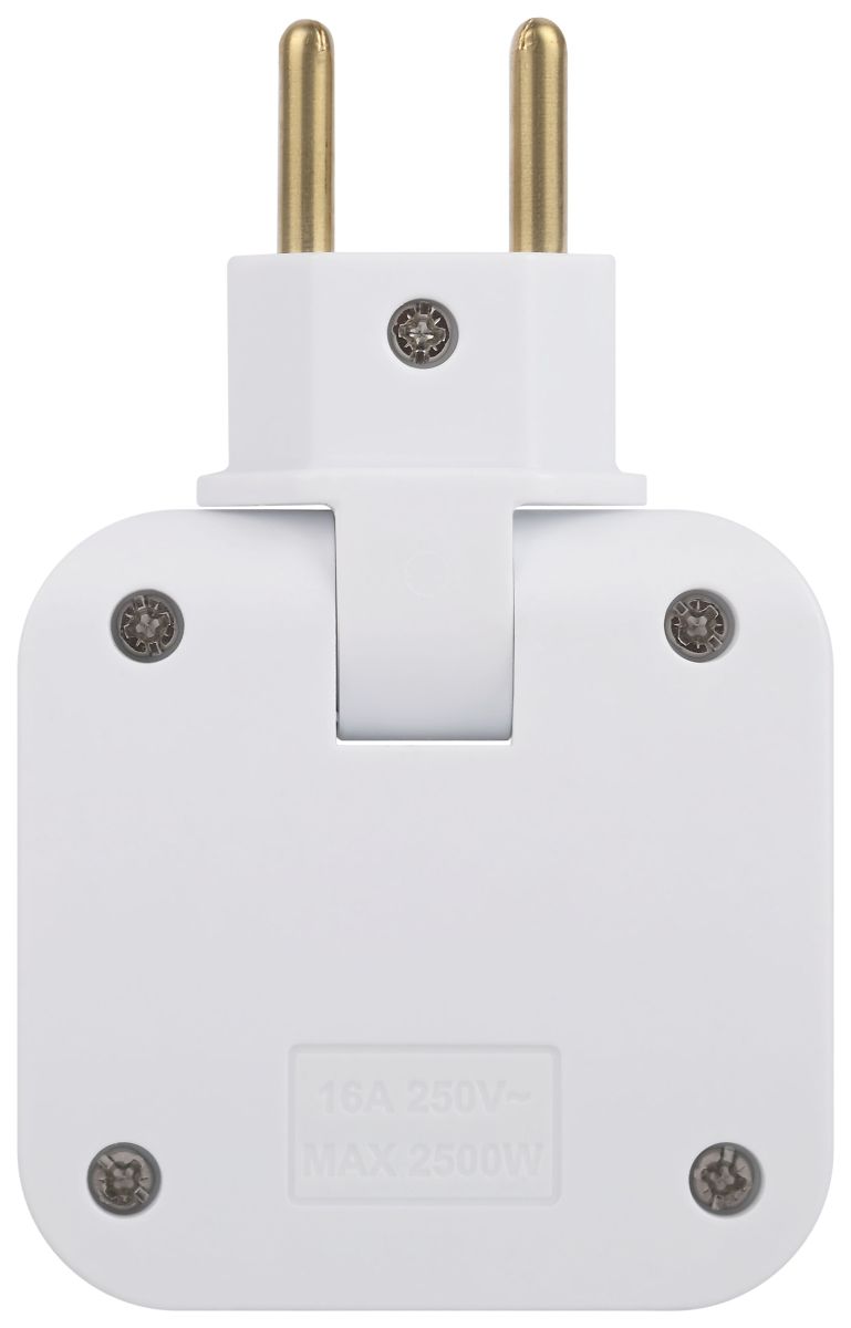 Разветвитель электрический Эра SPF-2-FL-USBC поворотный на 2 розетки + 2USB A+C 10А белый Б0069090