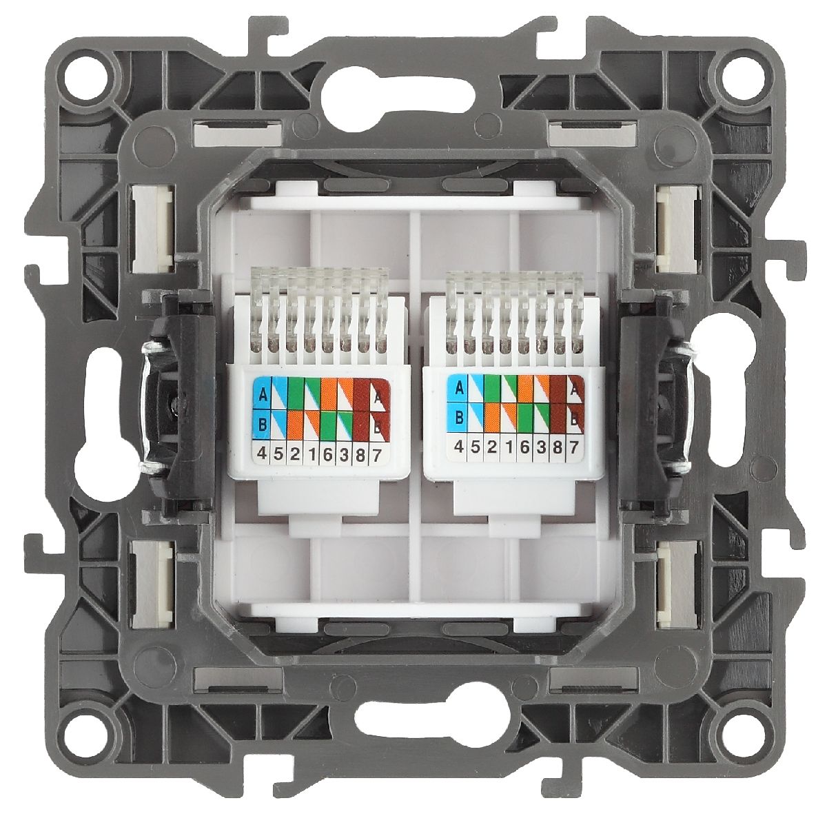 Розетка информационная двойная 2XRJ45 Эра 12-3108-12 Б0019354
