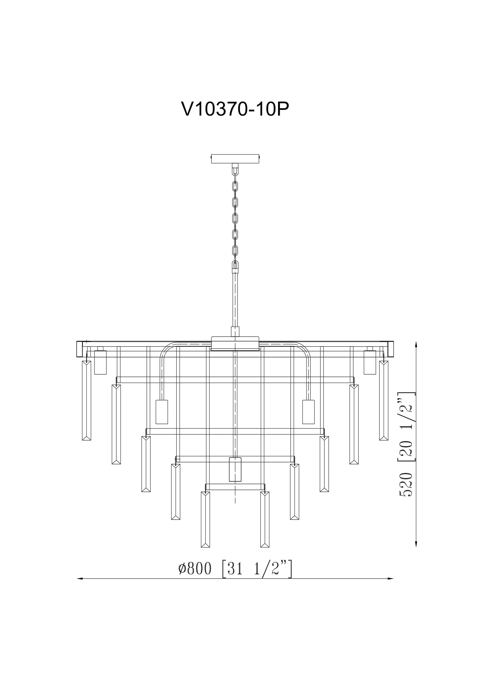 Подвесная люстра Moderli Avista V10370-10P