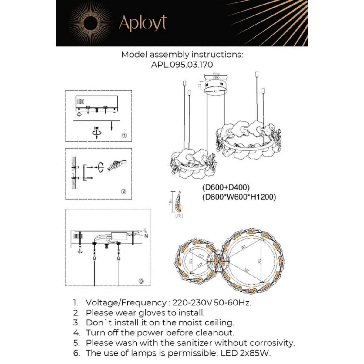 Подвесная люстра Aployt Fifi APL.095.03.170