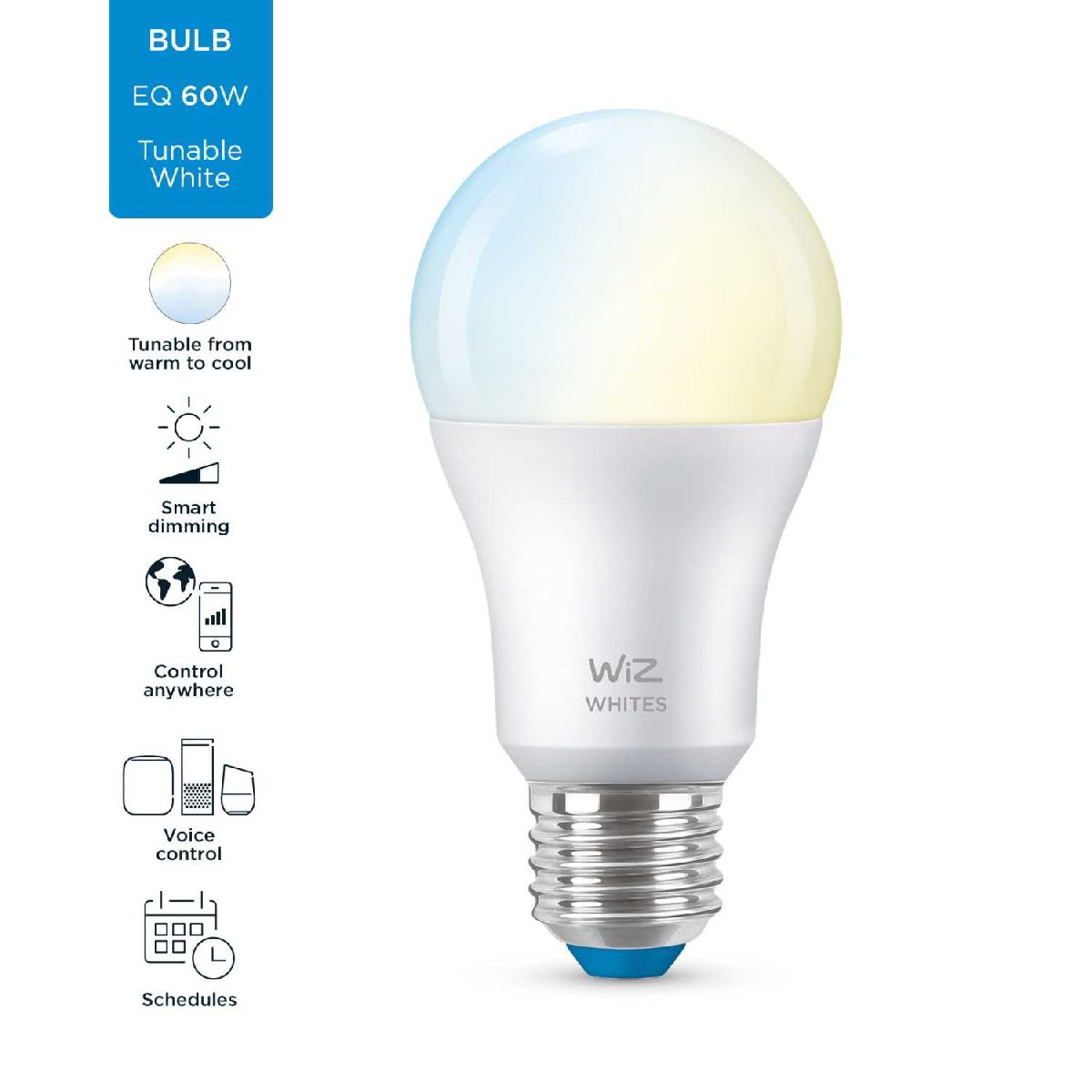 Умная светодиодная лампа Wiz Wi-Fi BLE60WA60E27927-65TW1PF/6 E27 8W 2700/6500K 929002383502