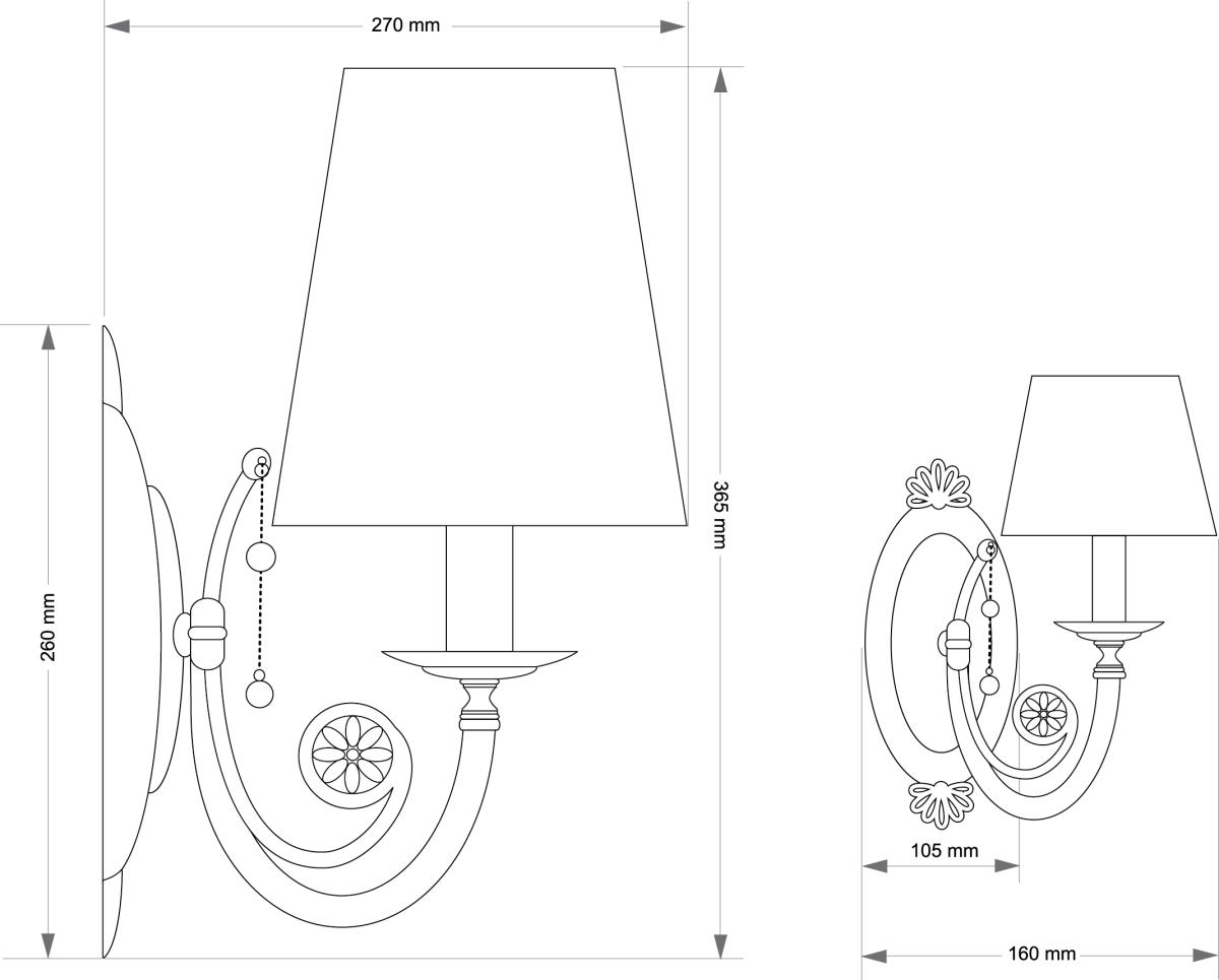 Бра Kutek Bibione Lampshade BIB-K-1(P/A)