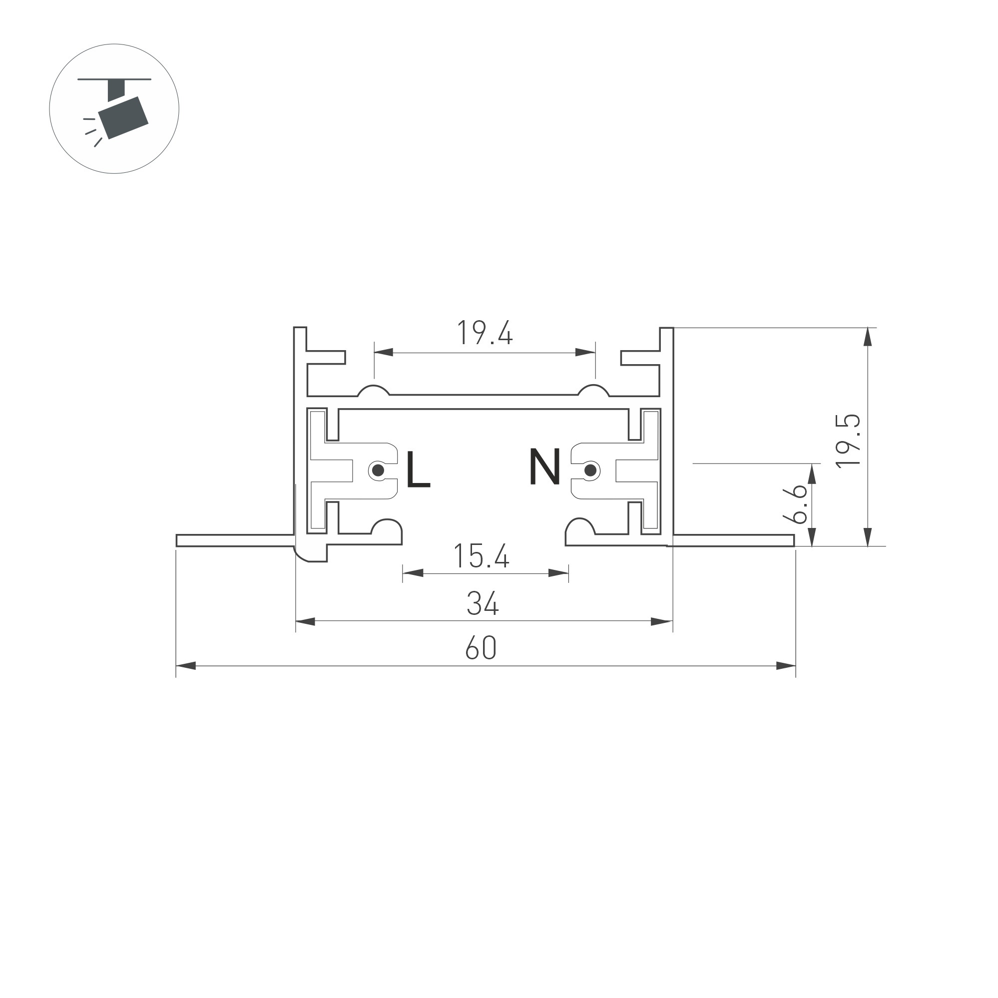 Шинопровод Arlight LGD-2TR-TRACK-F-2000-BK-M (C) 038673