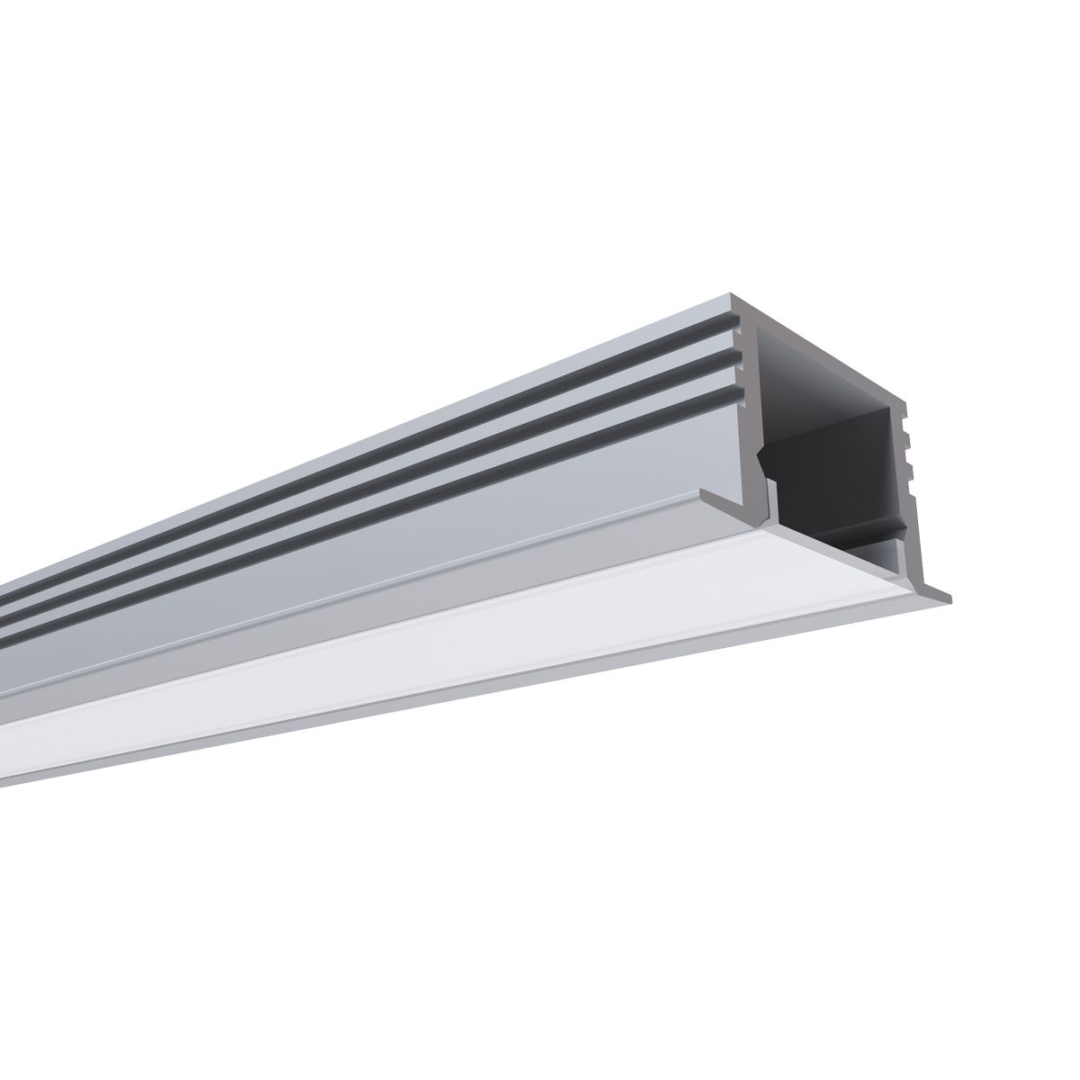 Профиль встраиваемый шир. ленты до 12мм (рассеиватель матовый, заглушки - 2шт.) OGM GM-08-12